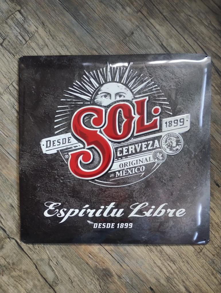 Sol Cerveza bier reclamebord, Verzamelen, Biermerken, Nieuw, Reclamebord, Plaat of Schild, Overige merken, Ophalen of Verzenden