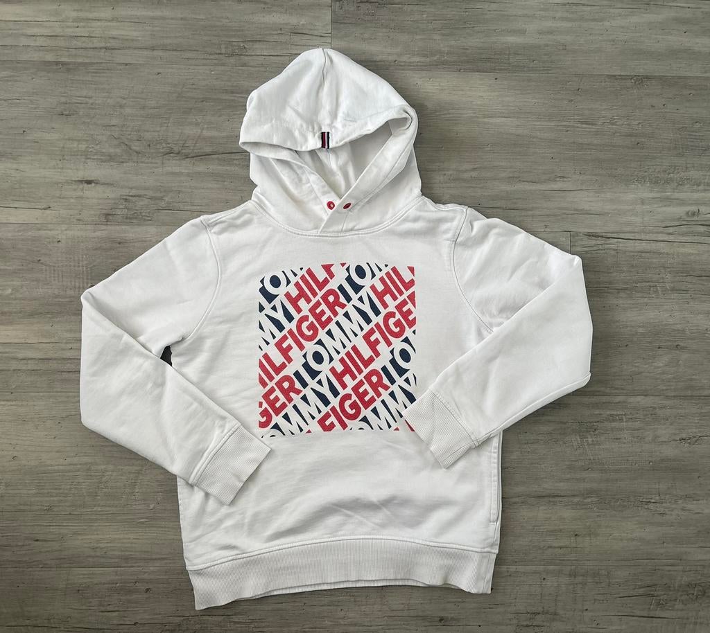 Tommy Hilfiger hoodie wit maat 146/152. Valt kleiner maat146, Kinderen en Baby's, Kinderkleding | Maat 146, Verzenden, Zo goed als nieuw