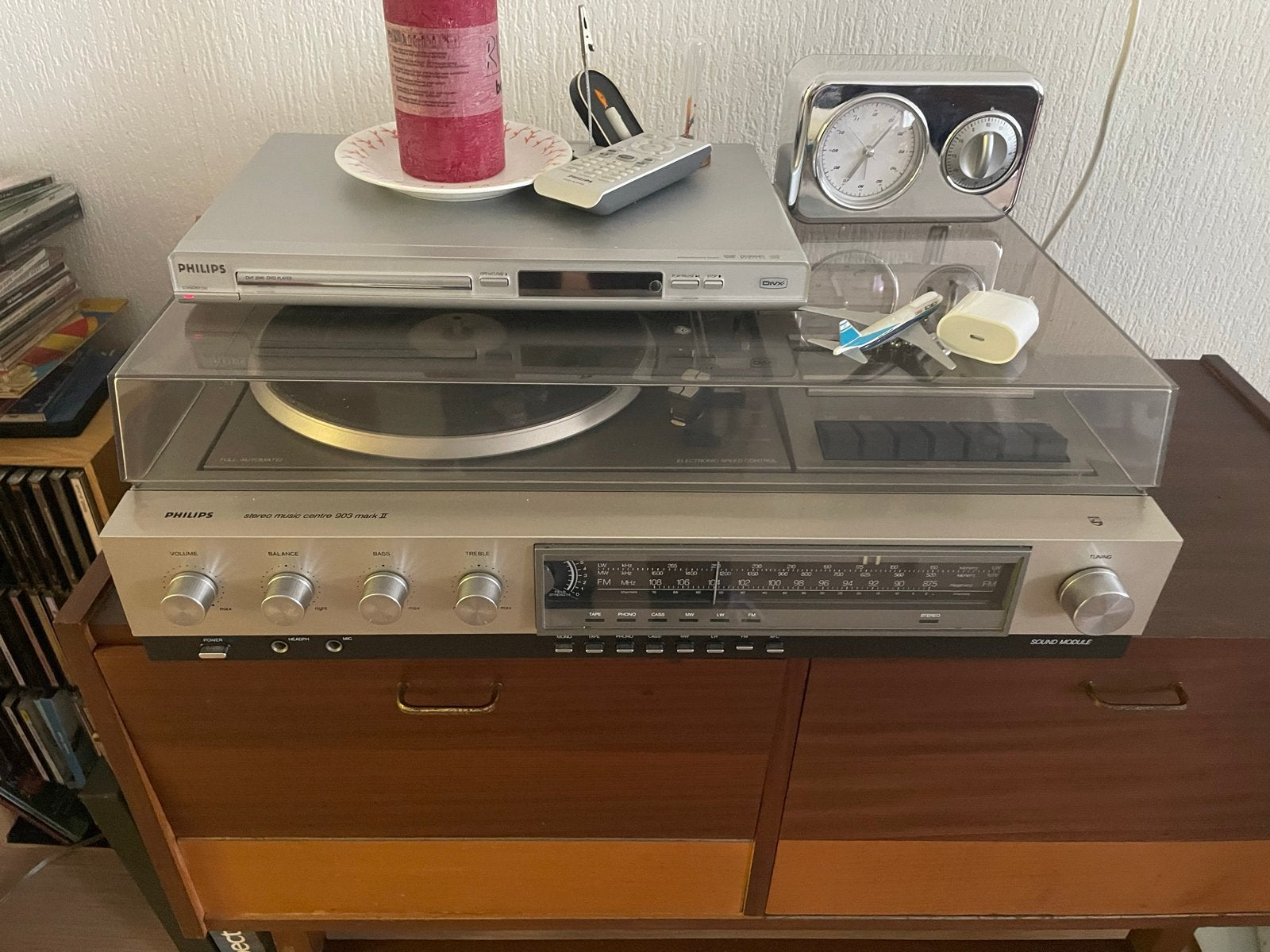 Philips Stereo Music Centre 903 Mark II met Hepta speakers, Ophalen, Philips, Gebruikt, Cassettedeck