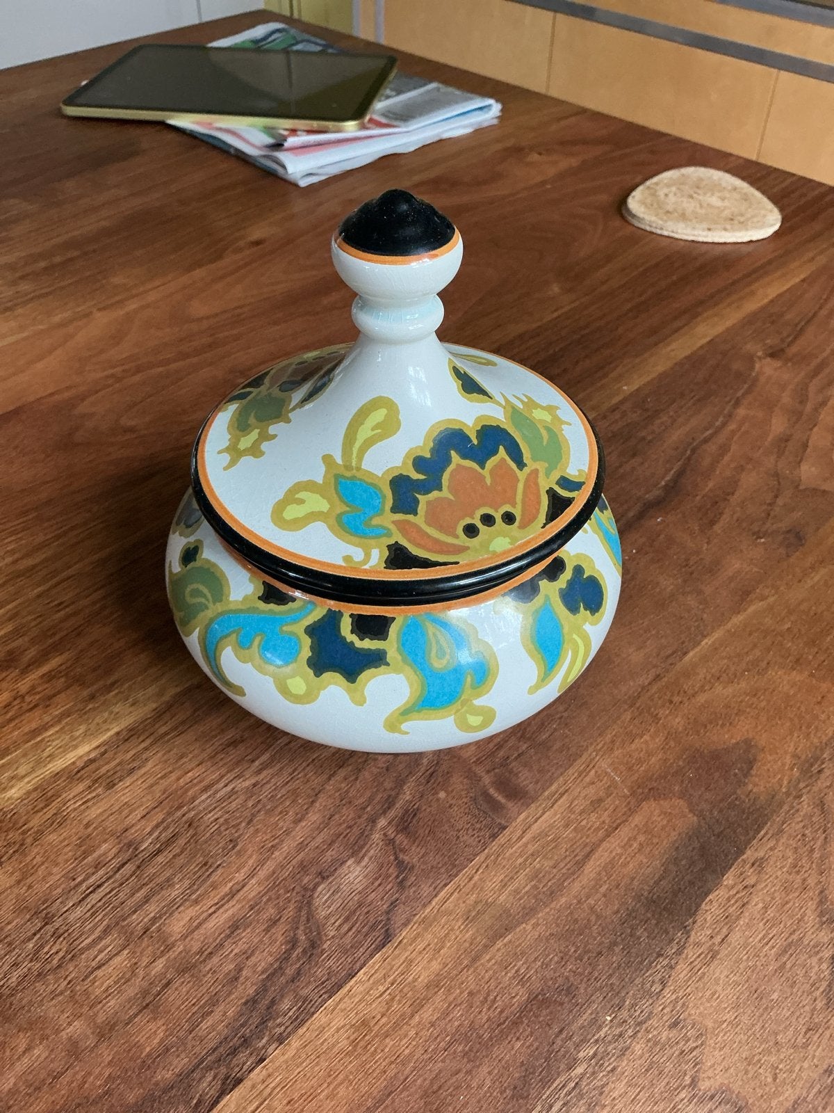 Modica Gouda-Plateel 'De Aster' Pot met Deksel, Ophalen of Verzenden