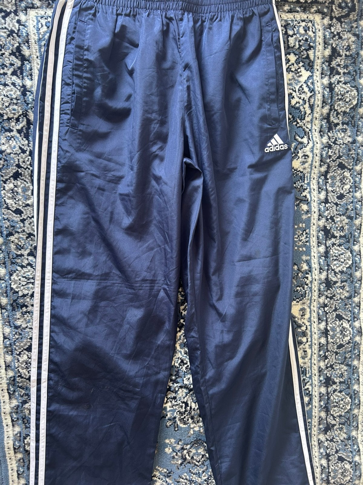 Adidas trainingsbroek blauw met witte strepen maat L, Maat 52/54 (L), Blauw, Nieuw, Ophalen of Verzenden