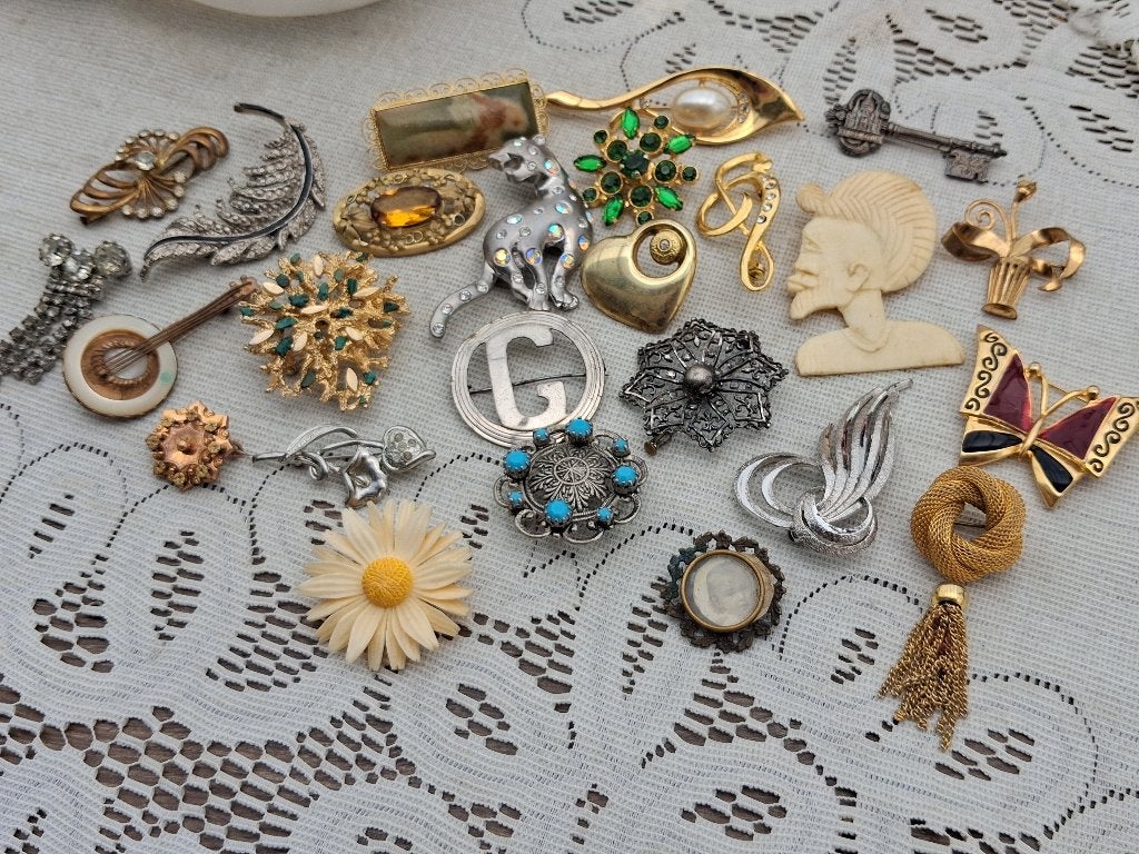 Lot vintage sieraden, Verzenden, Overige materialen, Broche