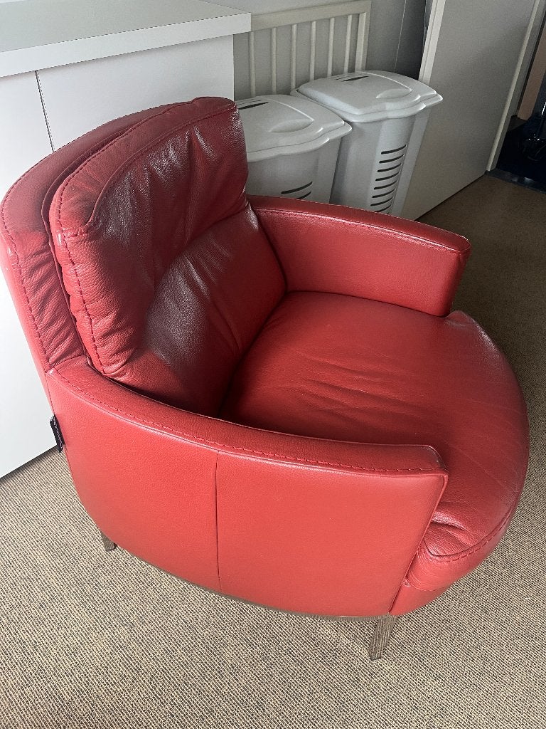 Natuzzi leren stoelen, Ophalen, Twee, Zo goed als nieuw, Modern