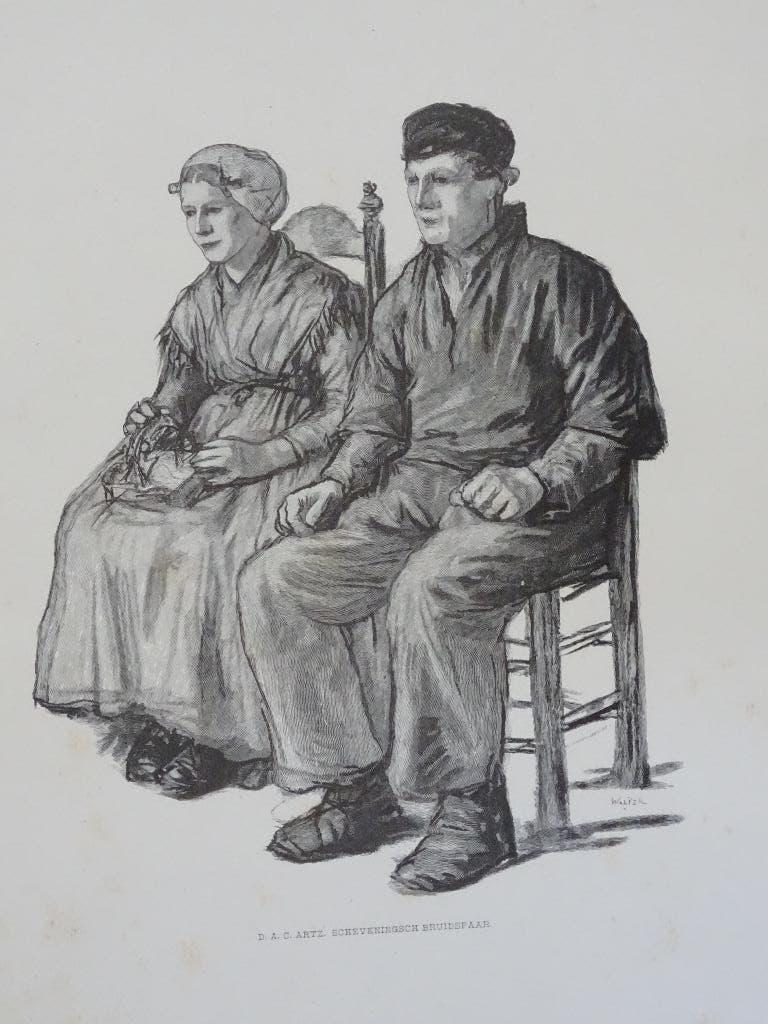 D.A.C. Artz / Scheveningsch Bruidspaar / Afm. 50,5 x 33 cm, Boeken, Ophalen of Verzenden, Zo goed als nieuw, D.A.C. Artz, Schilder- en Tekenkunst