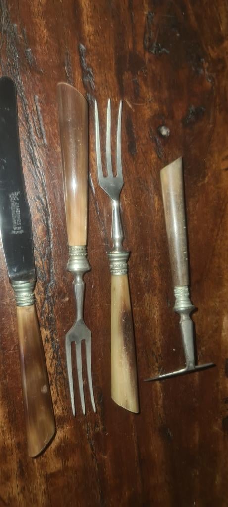 Antieke Bestekset met Hoornen Handvatten, Ophalen