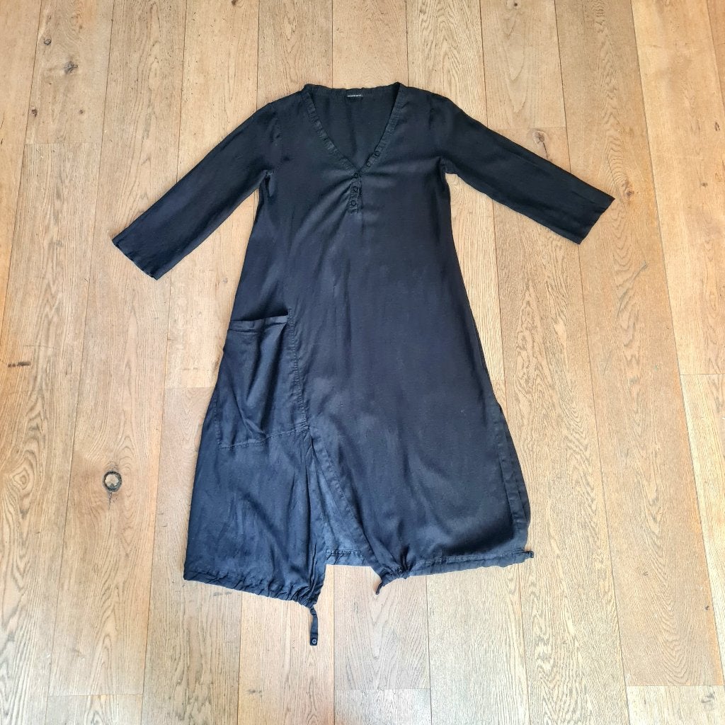 Annette Gortz 100% linnen zwarte lagenlook tuniekjurk, Kleding | Dames, Maat 38/40 (M), Annette Gortz, Zwart, Ophalen of Verzenden