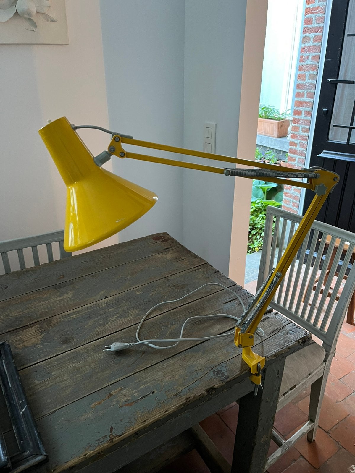 VINTAGE LAMP BUREAULAMP ATELIER ANGLEPOISE GEEL DEENS, Ophalen of Verzenden