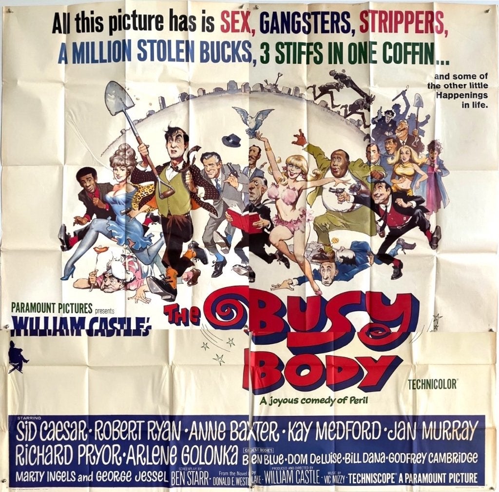 The Busy Body (1967) - Originele filmposter - Frank Frazetta, Verzenden, A1 t/m A3, Film en Tv, Rechthoekig Staand
