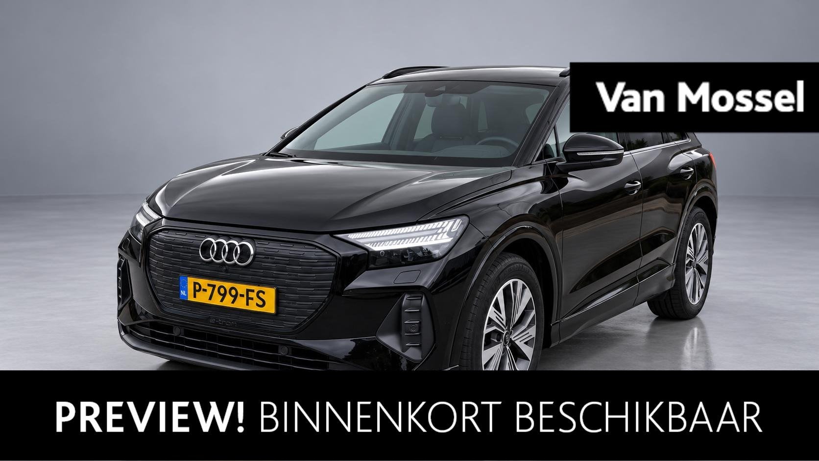 Audi Q4 e-tron 40 Launch edition Advanced 77 kWh 204 PK, Auto's, Achterwielaandrijving, Gebruikt, Zwart, Zwart