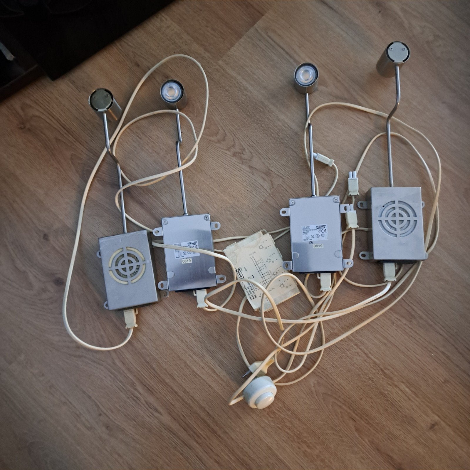 IKEA Grundtal Spotjes - Set van 4, Gebruikt, IKEA, Zilver, Ophalen