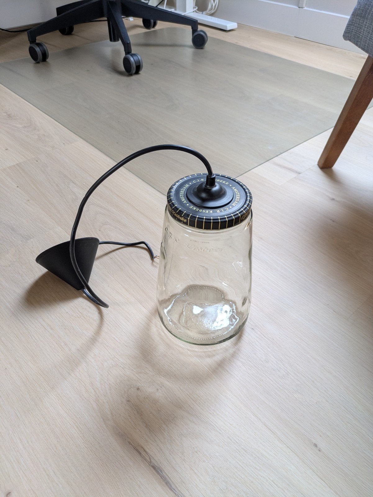 4x unieke hanglamp van Kesbeke potten, Ophalen, Zo goed als nieuw, Glas, E27 (groot)