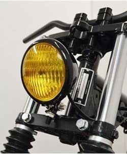 Koplamp classic look cafe racer bobber scrambler geel onder, Ophalen of Verzenden
