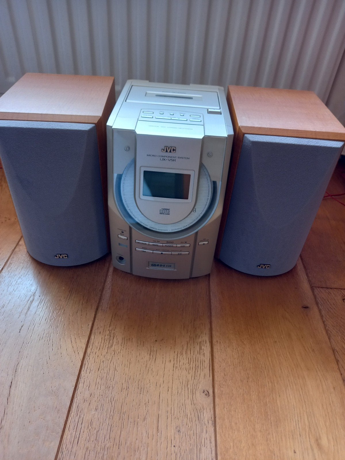 JVC Micro Component System UX-V5R met speakers, Gebruikt, JVC, Cassettedeck, Ophalen of Verzenden