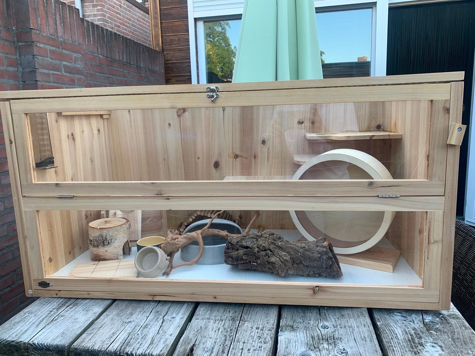 Houten Hamsterkooi (Trixie 100x50 cm) – Helemaal Compleet!, Ophalen, Gebruikt