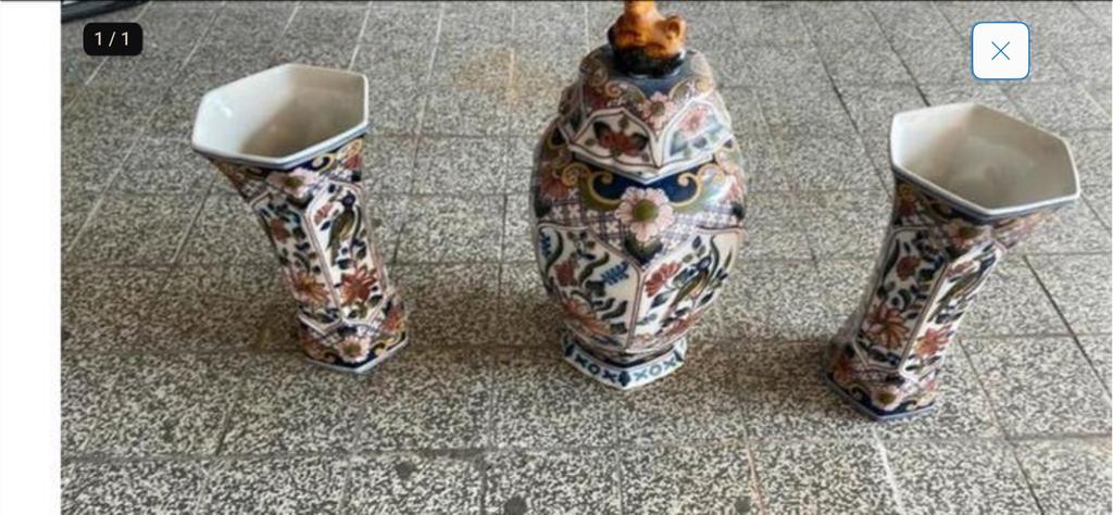 Set van 3 decoratieve vazen, handgeschilderd, Ophalen of Verzenden