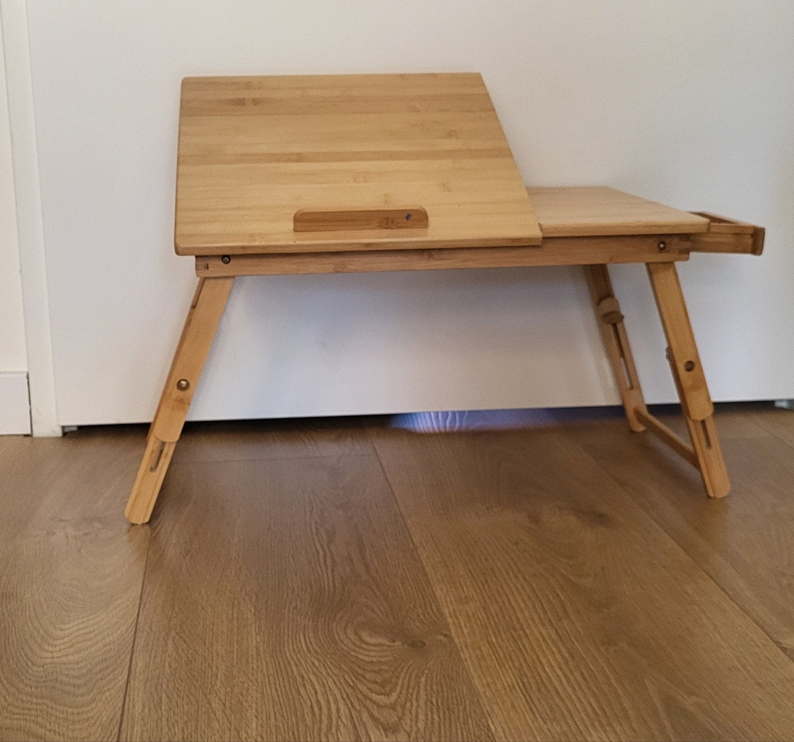 Bamboe Laptop Tafel/Bedtafel - Inklapbaar & Verstelbaar, Minder dan 55 cm, Gebruikt, Modern, functioneel, Ophalen of Verzenden