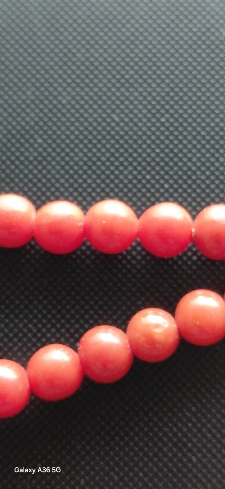 antieke bloedkoraal ketting,zilver slot, Verzenden, Zilver, Ketting