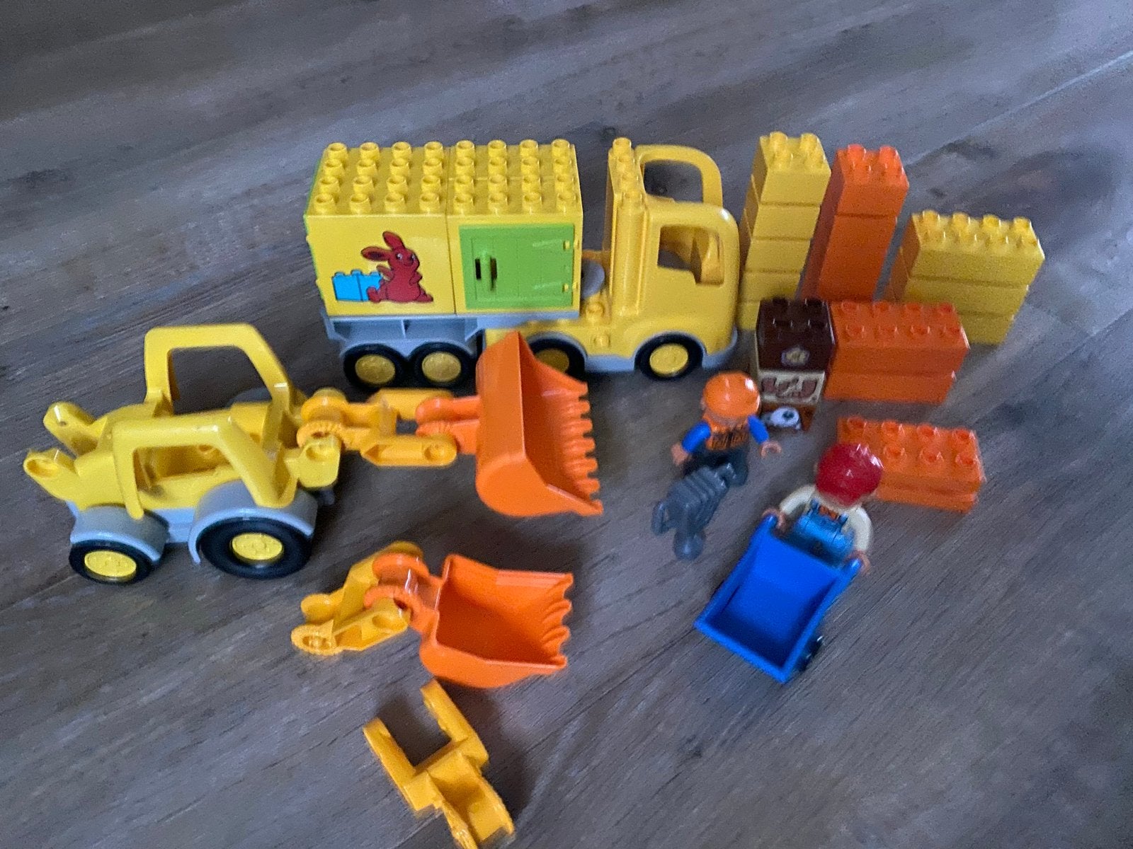 Duplo weg werkzaamheden set met voertuigen en figuren, Inclusief minifiguren, Gebruikt, Ophalen of Verzenden, Duplo