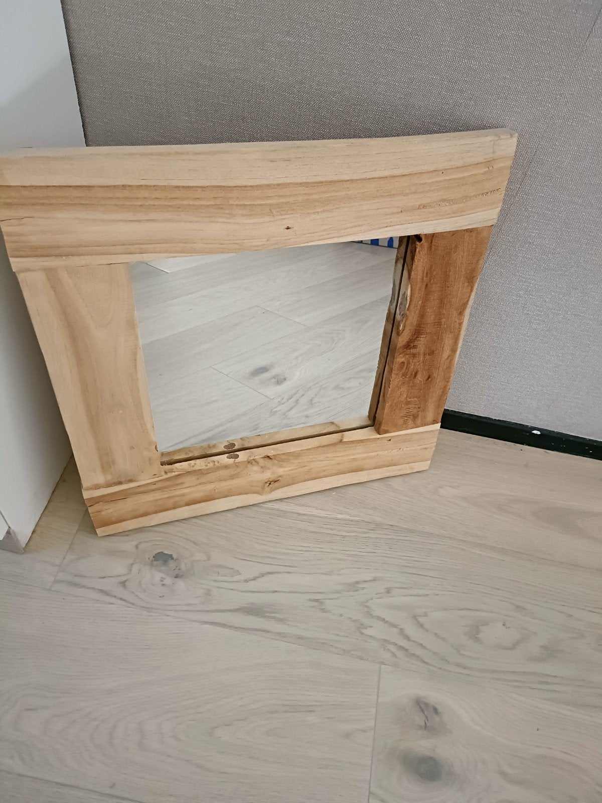 Houten spiegel 50x50 cm, Ophalen, Vierkant, 50 tot 75 cm, Minder dan 100 cm