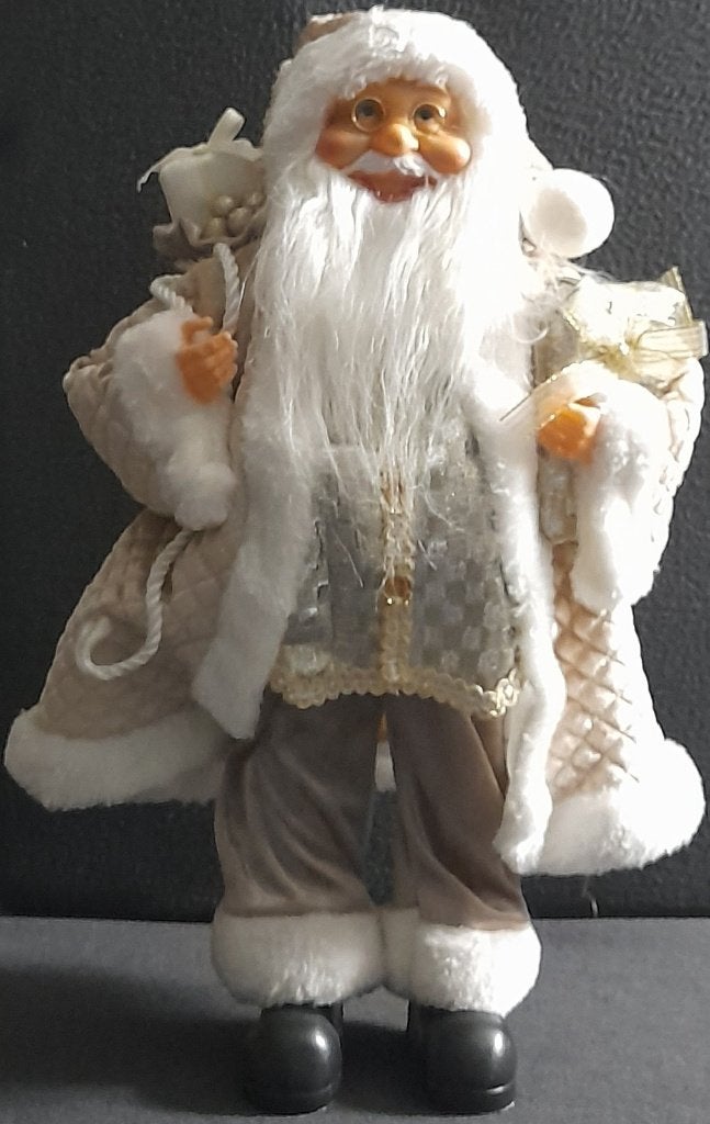 Luxe Kerstman Pop Wit Goud Champagne 44cm, Diversen, Ophalen of Verzenden, Zo goed als nieuw