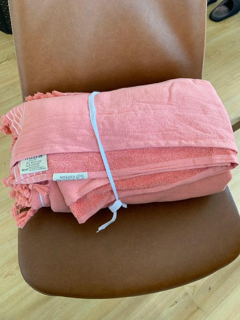 Walra Hamamdoek XXL - Koraal, Ophalen, Nieuw, Wit