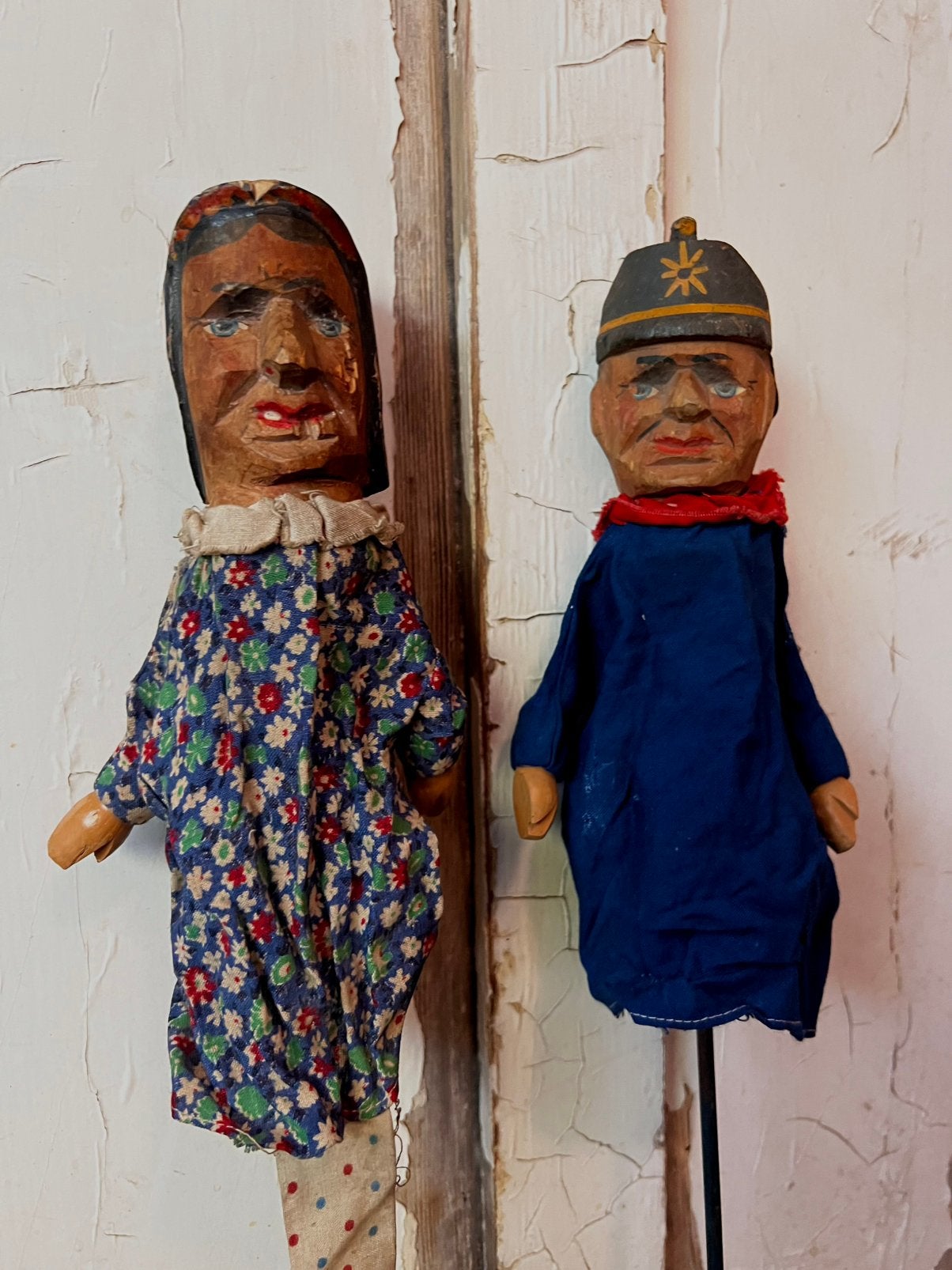 houten theather poppenkastpoppen1900 brocante poppenkast pop, Antiek en Kunst, Ophalen of Verzenden