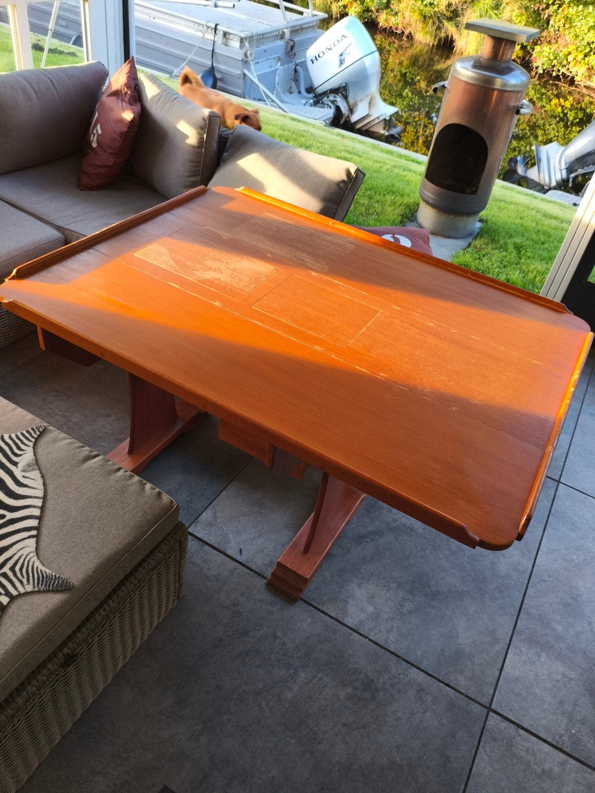 teaktafel voor op de boot, Watersport en Boten, Ophalen