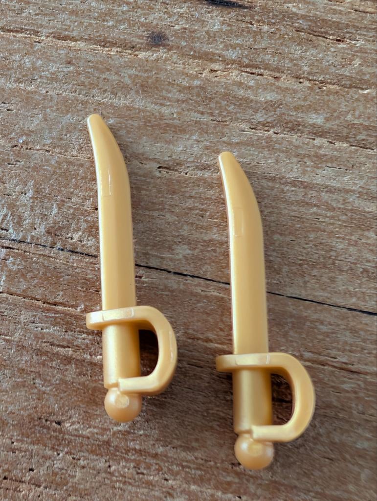 Lego Minifigures piraten zwaarden goud 2x, Ophalen of Verzenden, Zo goed als nieuw, Lego
