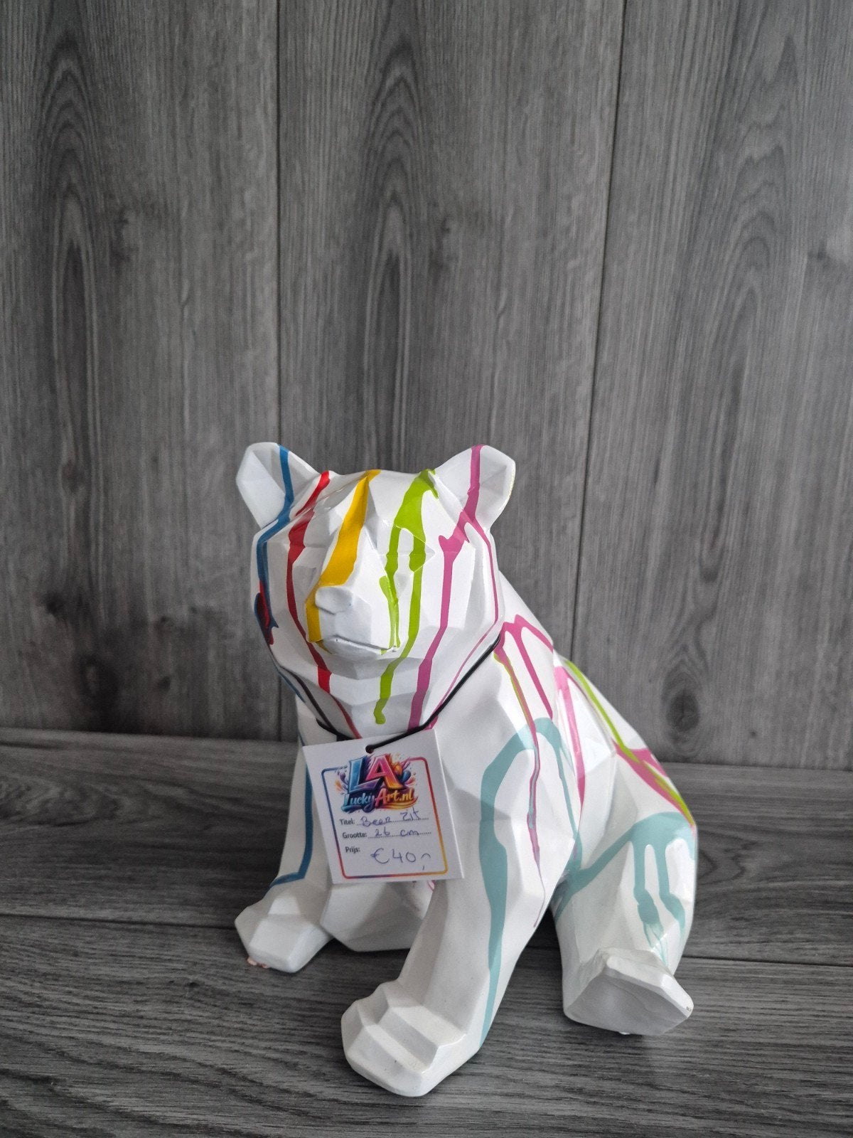 Origami Beer Zittend - 26cm, Antiek en Kunst, Ophalen, Kunststof, Zoogdier, 20 - 50 cm