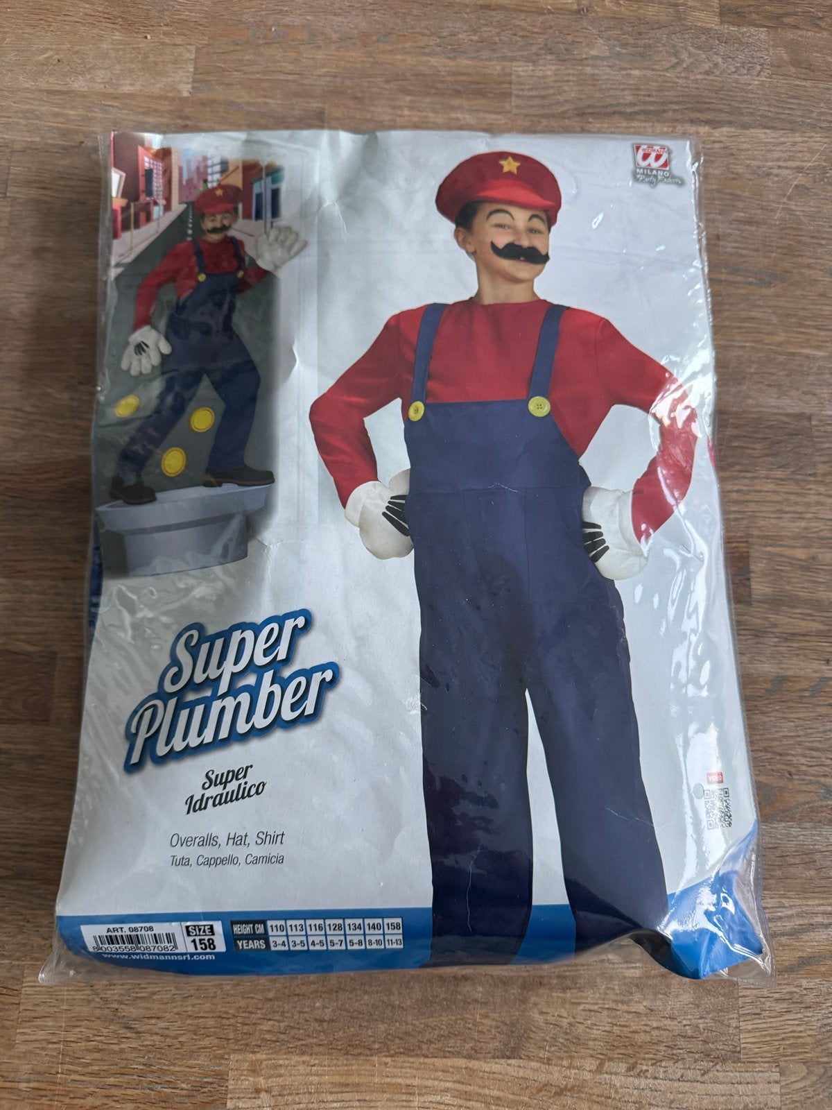 Super Mariio Kostuum - Maat 158, Ophalen of Verzenden, Zo goed als nieuw, 158 t/m 164, Jongen