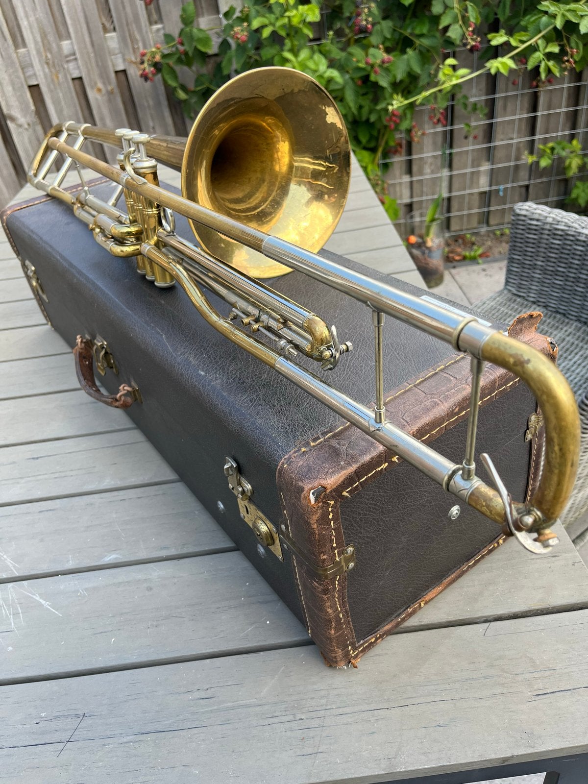 Vintage Vincent Bach Stradivarius model 16 ventieltrombone, Muziek en Instrumenten, Blaasinstrumenten | Trompetten, Ophalen of Verzenden