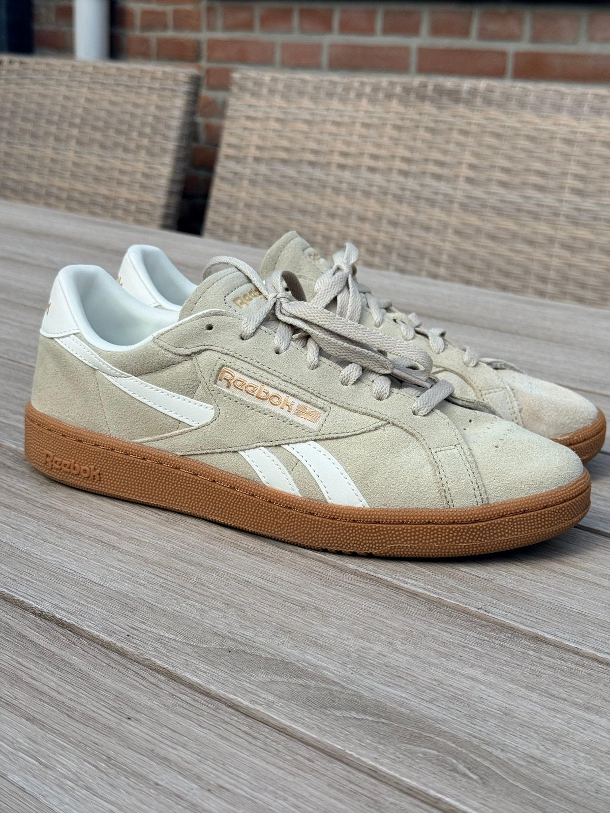 Reebok Club C Classic Beige Chalk Gum, Overige kleuren, Ophalen of Verzenden, Sneakers of Gympen, Gedragen