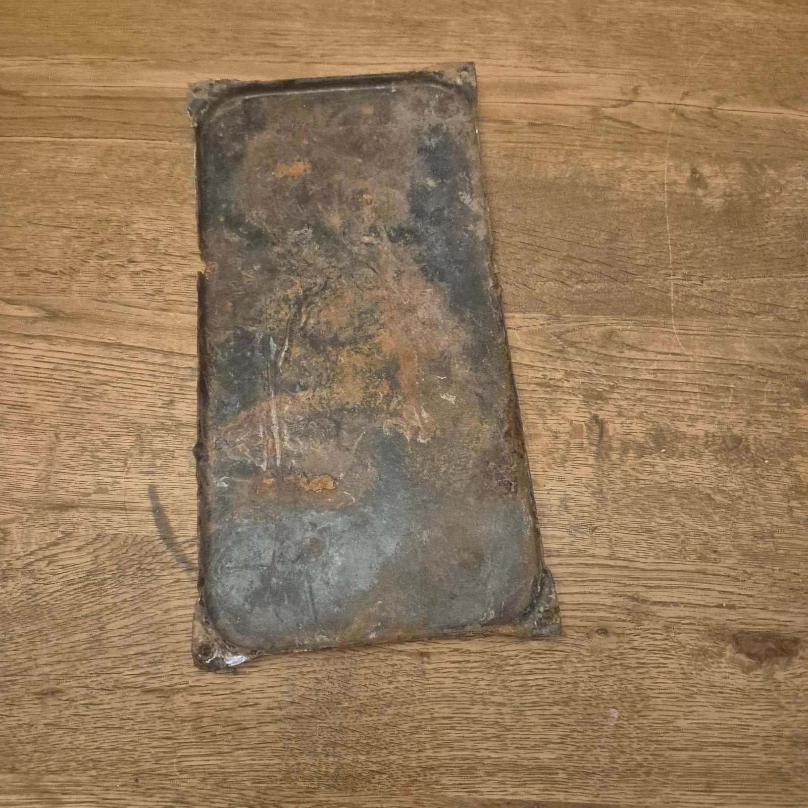 Oud roestig metalen bord 'ALURA hekwerk', Ophalen of Verzenden