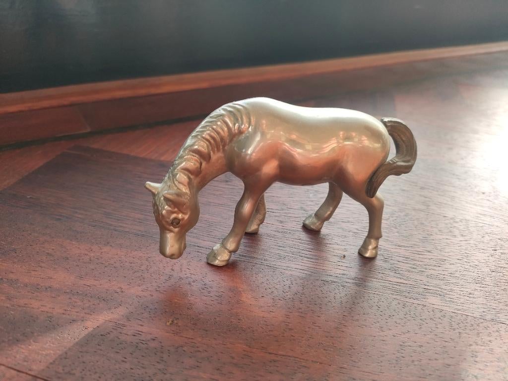 Vintage paard messing/verzilverd, Ophalen, Dier