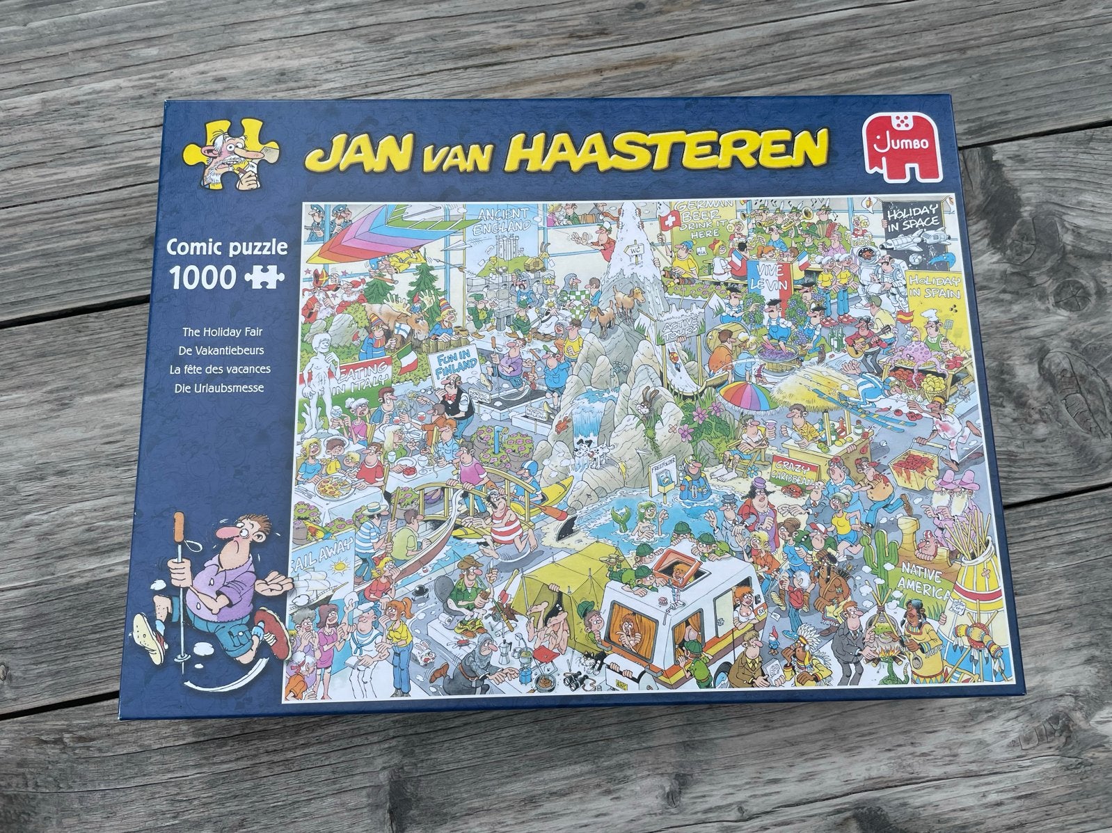 Jan van Haasteren Puzzel 1000 stukjes De vakantiebeurs, Ophalen of Verzenden, 500 t/m 1500 stukjes, Gebruikt, Legpuzzel