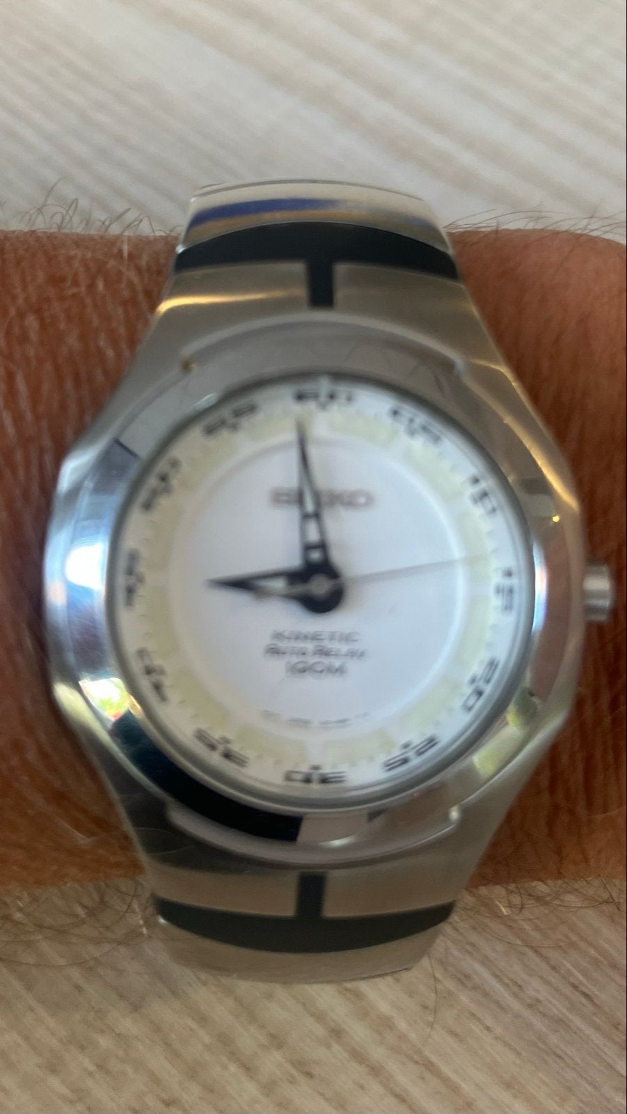 Seiko Kinetic 5J21-AO70, Sieraden, Tassen en Uiterlijk, Seiko, Gebruikt, Staal, Polshorloge
