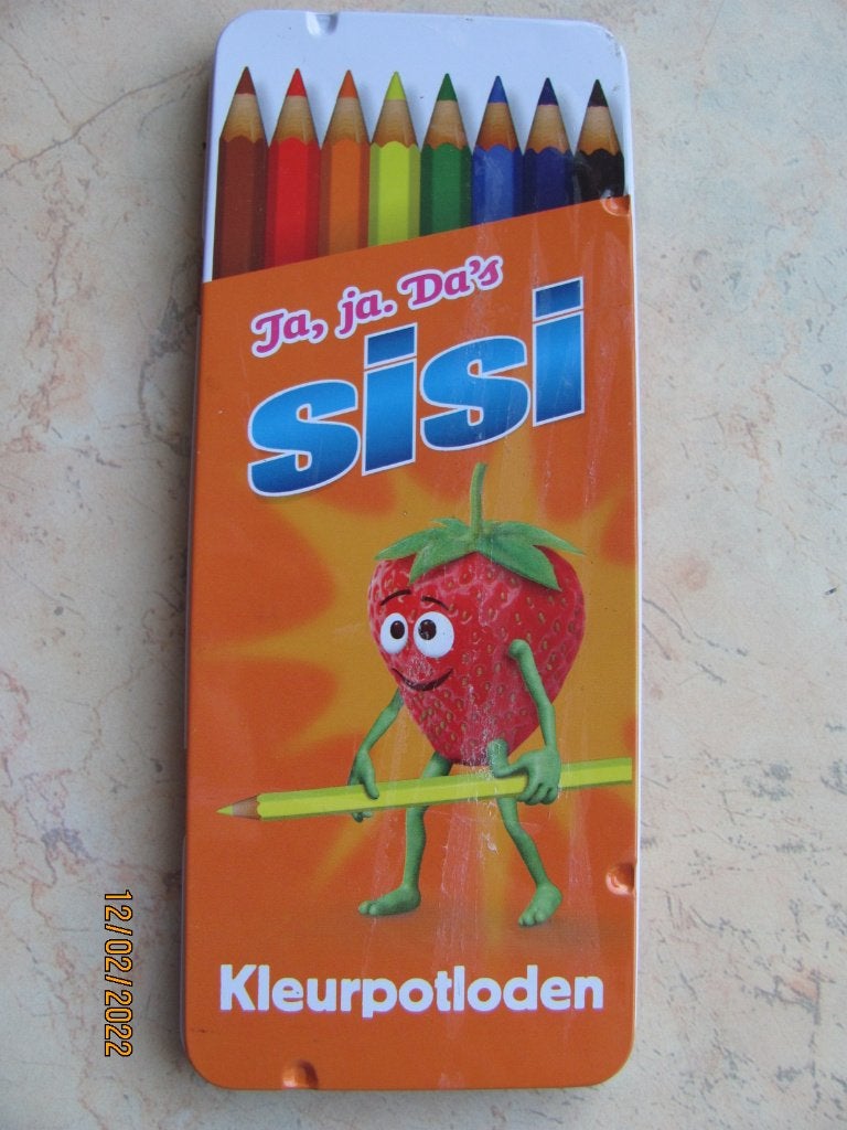 NIEUW 8 KLEURPOTLODEN in metalen DOOS colour pencils SISI, Ophalen of Verzenden, Nieuw, Knutselen