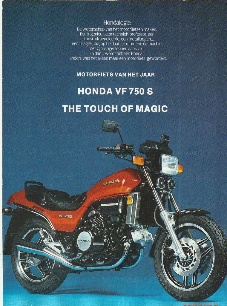 Retro reclame 1982 Honda motor VF 750S magisch, Verzenden, Overige typen