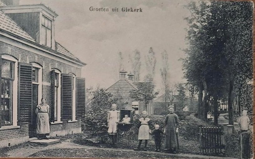 Groeten uit Giekerk in 1921, Verzenden, 1920 tot 1940, Gelopen, Friesland