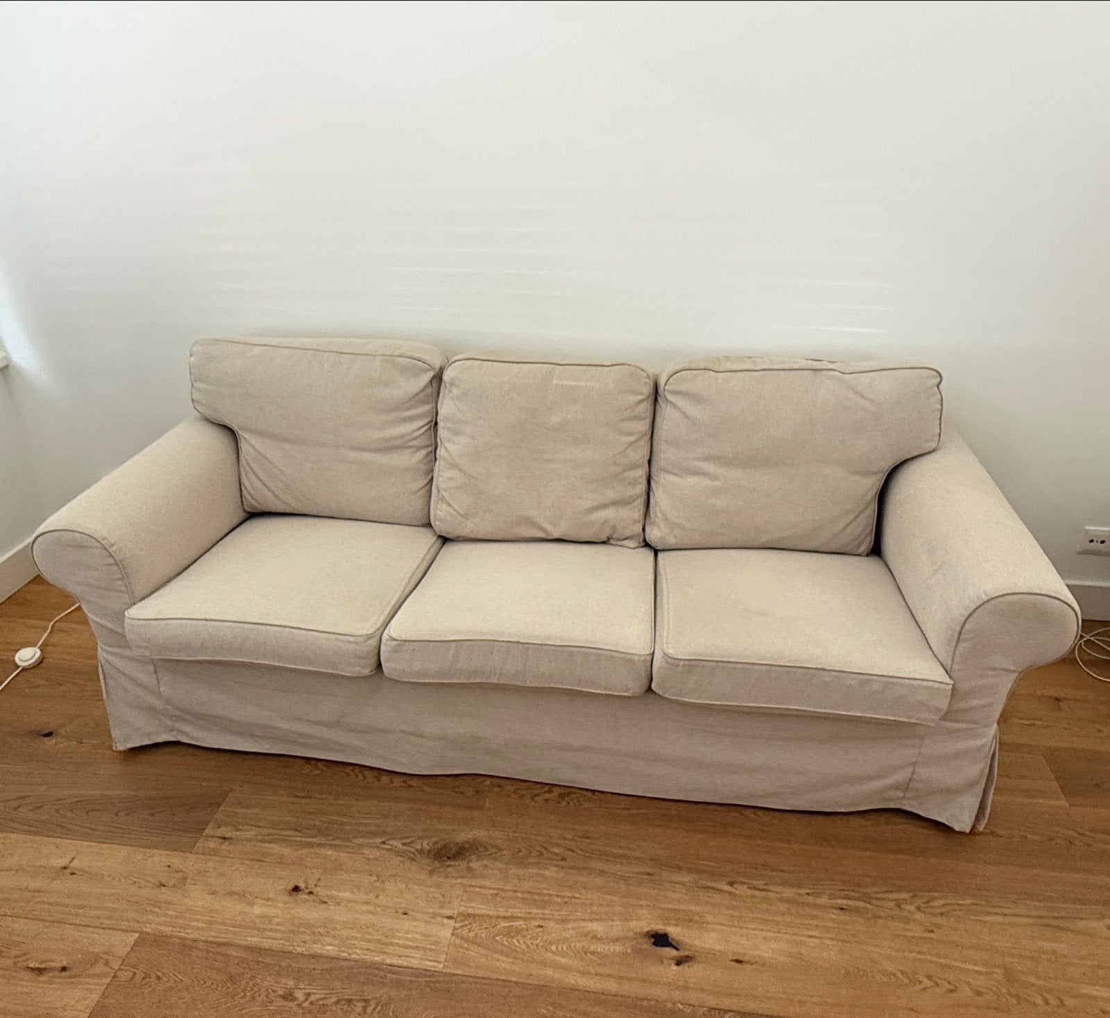 IKEA Ektorp Bank 3 Zits, Beige, Nette Staat!, Ophalen, Gebruikt, Minder dan 75 cm, Driepersoons