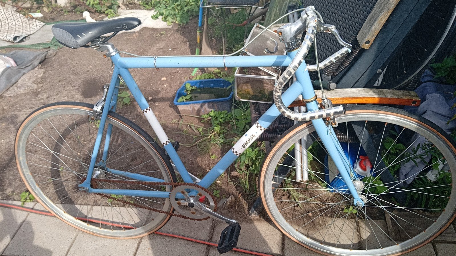 Opknapper racefiets - Bohemian - Lichtblauw, Fietsen en Brommers, Overige merken, Gebruikt, Staal, Ophalen of Verzenden