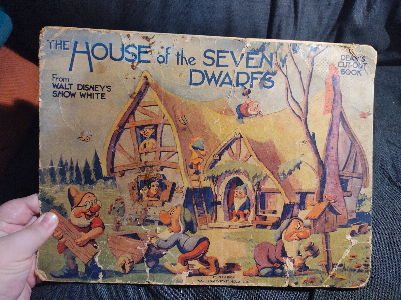Antiek Disney 'The House of the Seven Dwarfs' Cut-Out Boek, Verzamelen, Ophalen of Verzenden, Sneeuwwitje of Doornroosje, Gebruikt