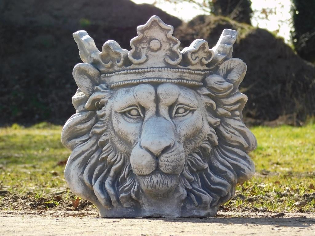 Bloempot Leeuw - 40 cm - Steen, Tuin en Terras, Tuinbeelden, Dierenbeeld, Steen, ., Nieuw