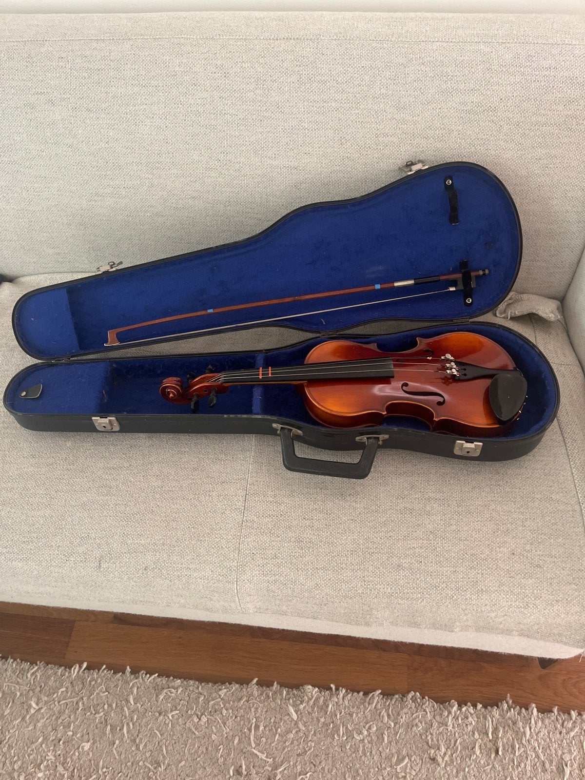 Handgemaakte, Duitse Viool met koffer en strijkstok, Muziek en Instrumenten, Strijkinstrumenten | Violen en Altviolen, Ophalen