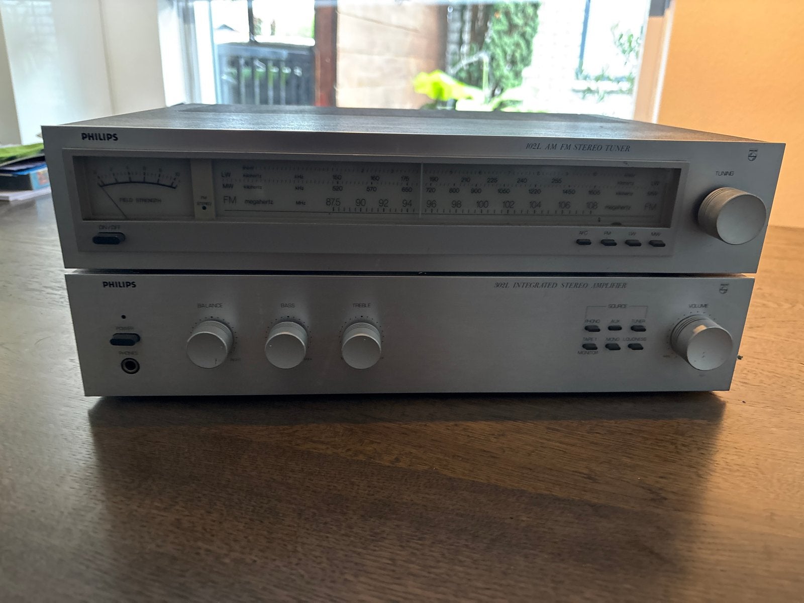 Philips 102L Tuner & 302L Versterker Set, Philips, Gebruikt, Tuner of Radio, Losse componenten