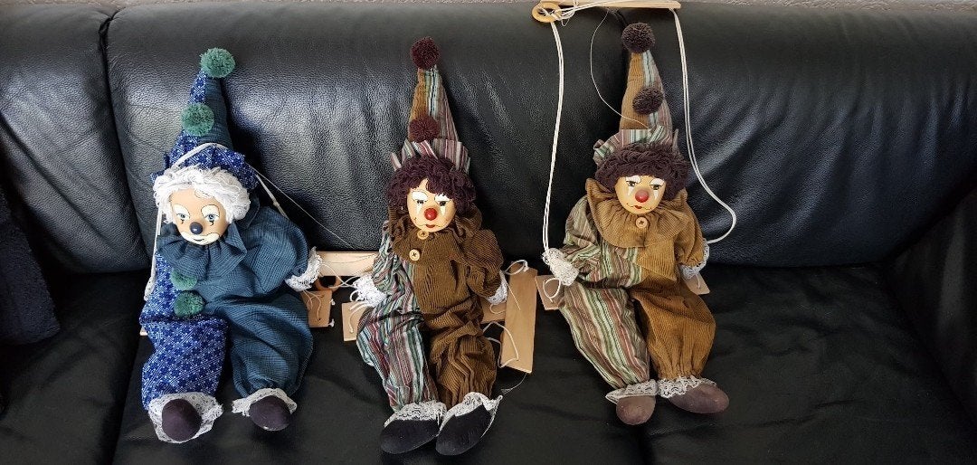 3 Nieuwe Clown Poppen - Decoratieve Hangpoppen, Verzamelen, Poppen, Ophalen of Verzenden, Nieuw