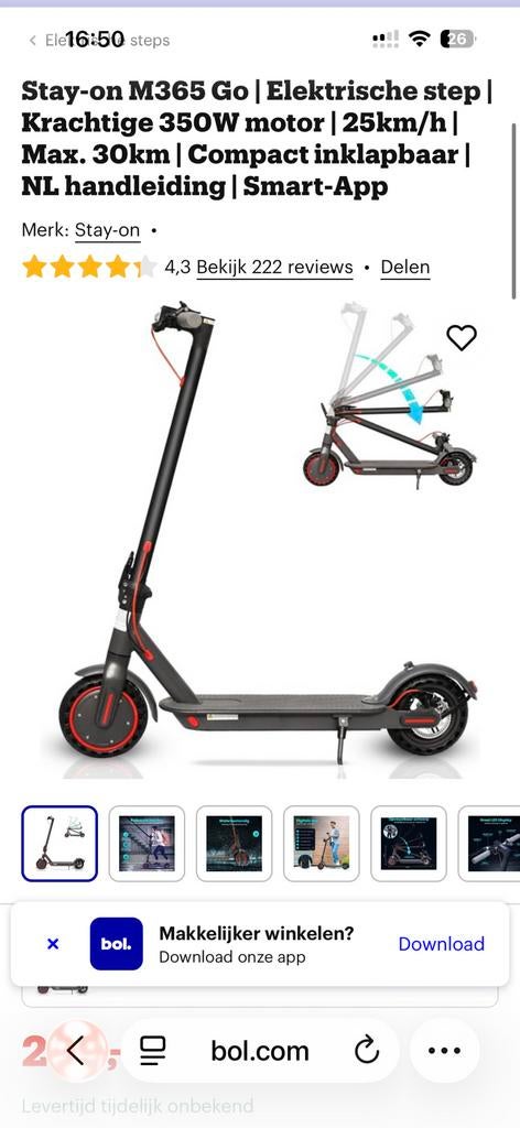 Elektrische step m365 go (30 kilometer per uur), Fietsen en Brommers, Steps, Ophalen of Verzenden, Zo goed als nieuw, Elektrische step (E-scooter)