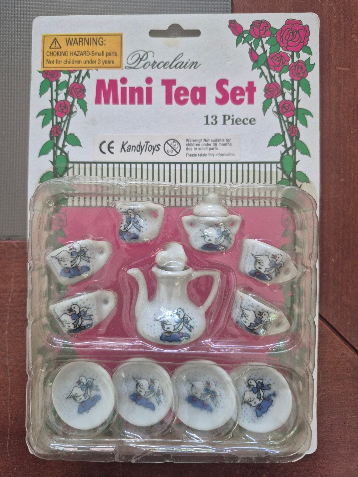 Vintage 90's Porseleinen Mini Theeservies 13-delig KandyToys, Ophalen of Verzenden, Zo goed als nieuw