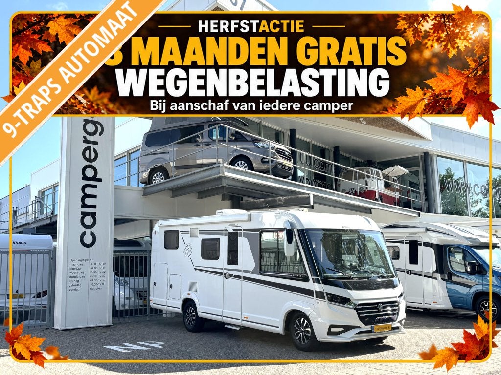 Knaus Live I 650 MEG 9TR AUTOMAAT ENKELE BEDDEN HEFBED 160PK, Caravans en Kamperen, Ringverwarming, Fiat, 6 tot 7 meter, Bedrijf