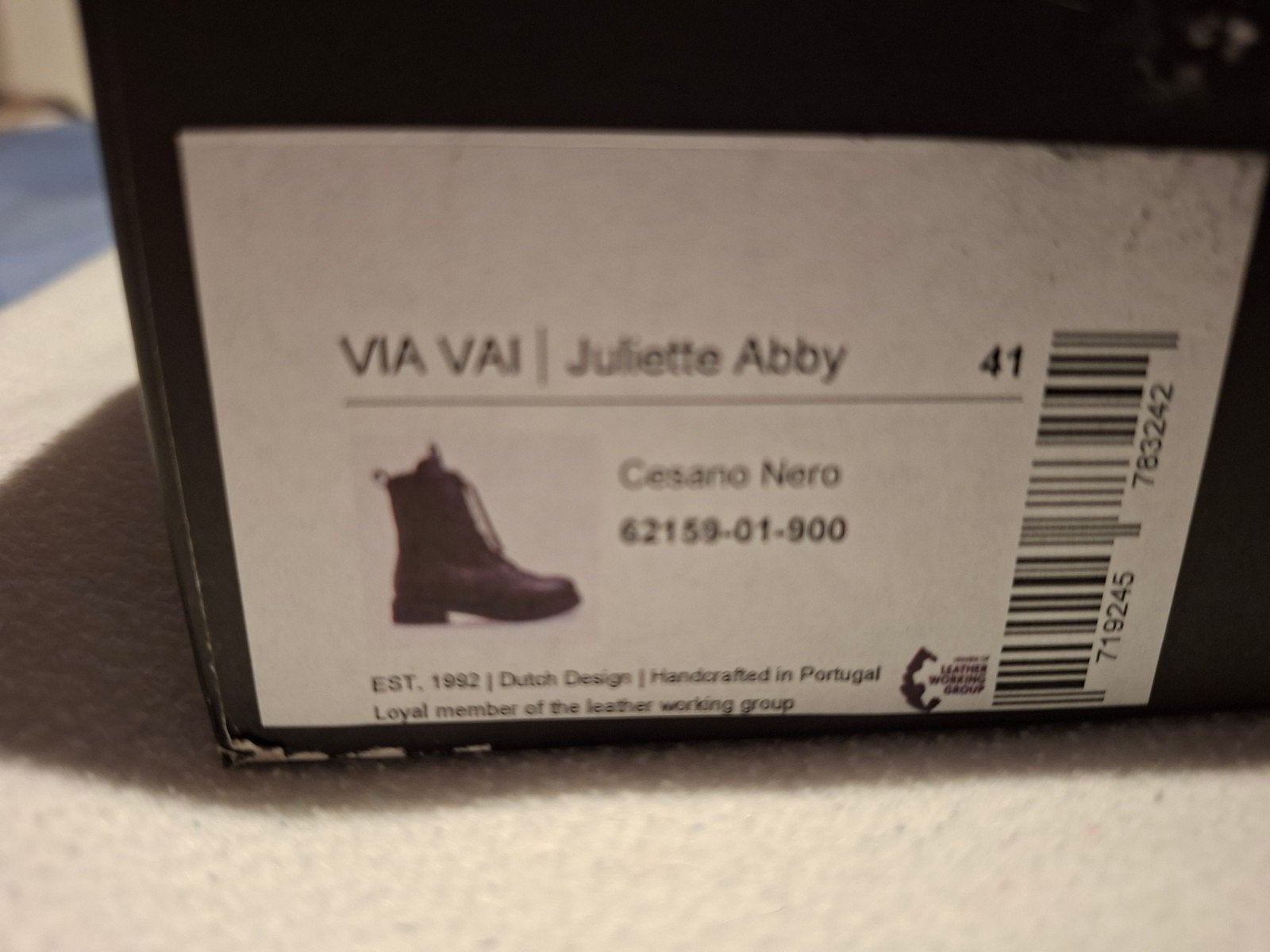 VIA VAI Juliette Abby Leren Veterlaarzen Zwart Maat 41, Kleding | Dames, Zwart, Lage of Enkellaarzen, Nieuw, Ophalen of Verzenden